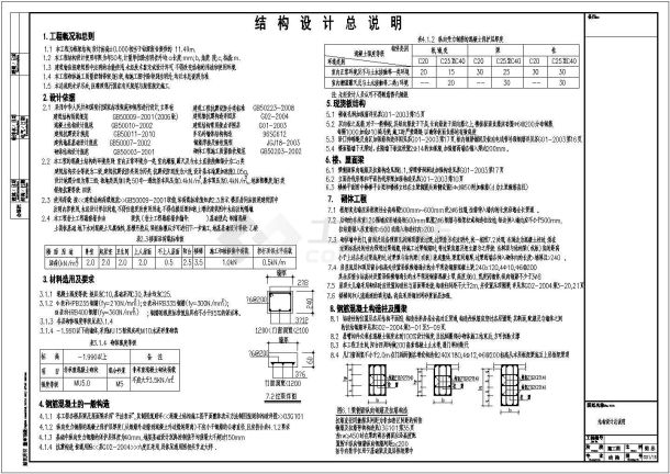 某地框架住宅结构设计图纸（含设计说明）-图二