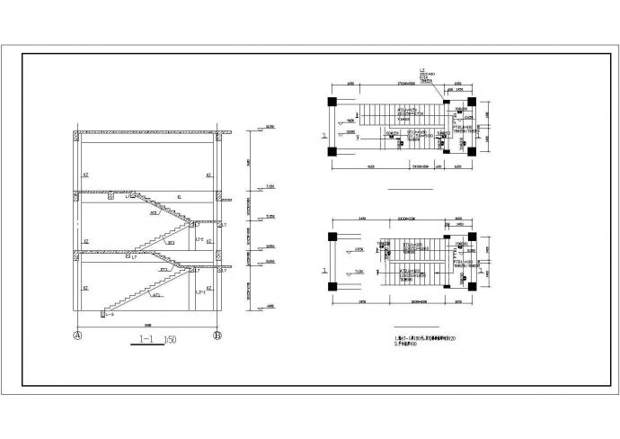 某4S店食堂结构设计图（含设计说明）_图1