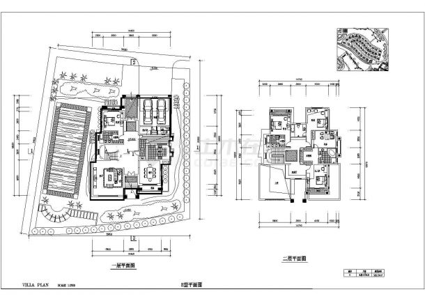 私人别墅建筑设计方案一图纸（共3张）-图二
