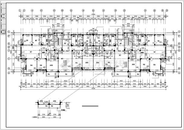 商住楼建筑施工全套方案cad设计图纸-图二
