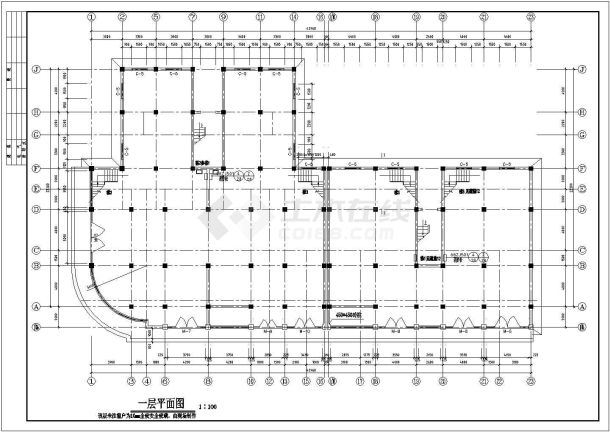 商业居住楼建筑施工方案CAD图纸-图一