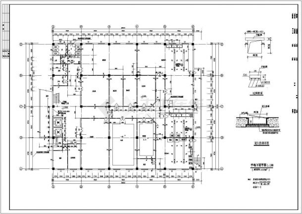 农大东区食堂建筑施工cad设计方案图纸-图一
