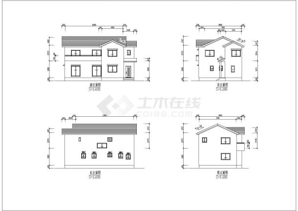 木式别墅建筑装修的完整的cad施工图纸-图二