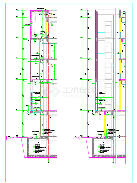 某地五层少年宫建筑设计施工CAD图-图二
