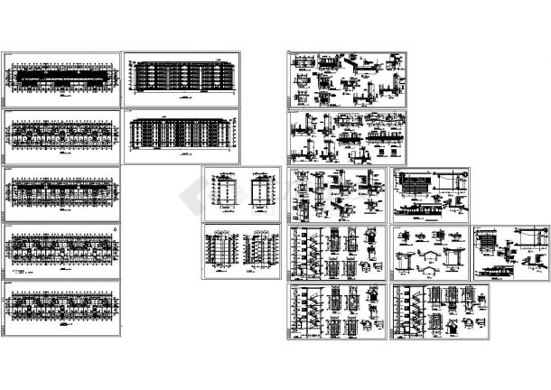 六层跃七层三单元对称户型住宅楼建筑设计CAD图纸（长74米 宽10.4米 ）-图一