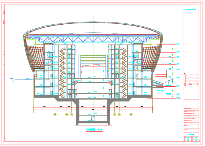 某东方艺术中心主体建筑设计施工CAD图_图1