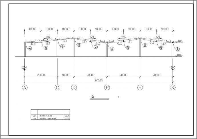 门式钢结构厂房施工图（含设计说明）_图1