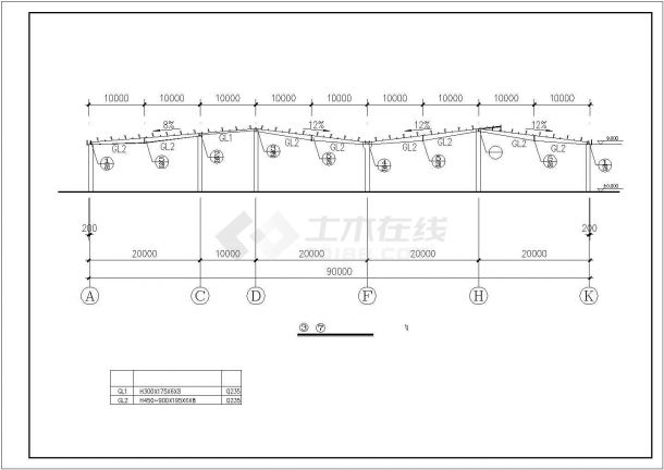 门式钢结构厂房施工图（含设计说明）-图二