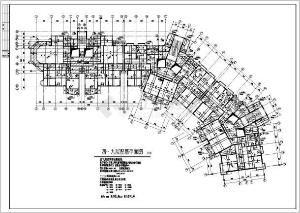 上海某26层异形框架剪力墙结构设计施工图-图二