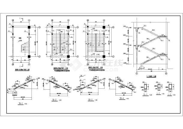 某地3层框架生产值班楼结构设计图纸-图一
