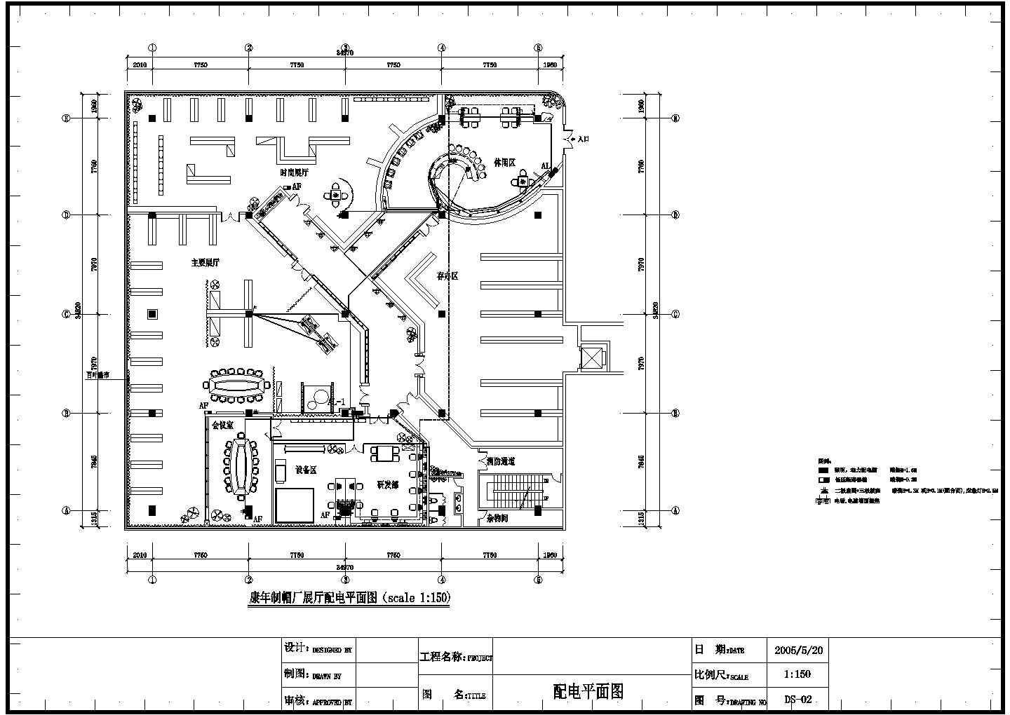 某地小型展厅电气设计图（节点详细）