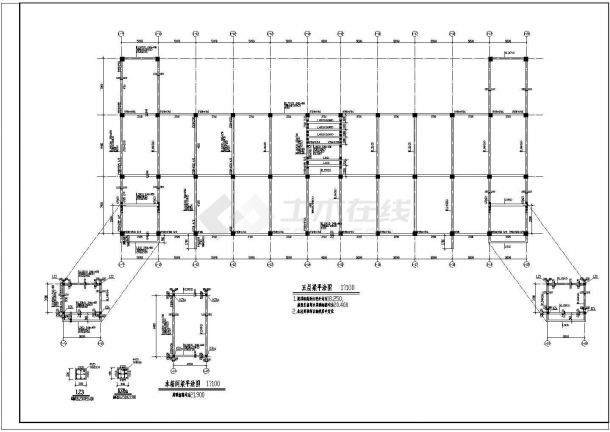 某地区商用楼框架结构施工CAD图-图一