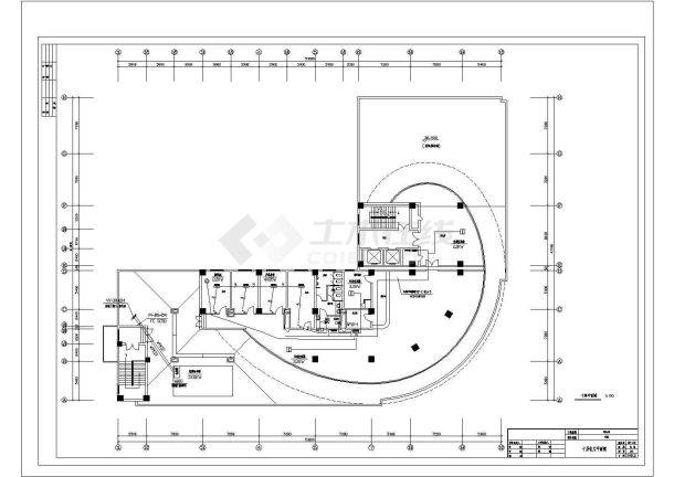 某商务大厦全套电气cad详细施工平面图纸全套-图二