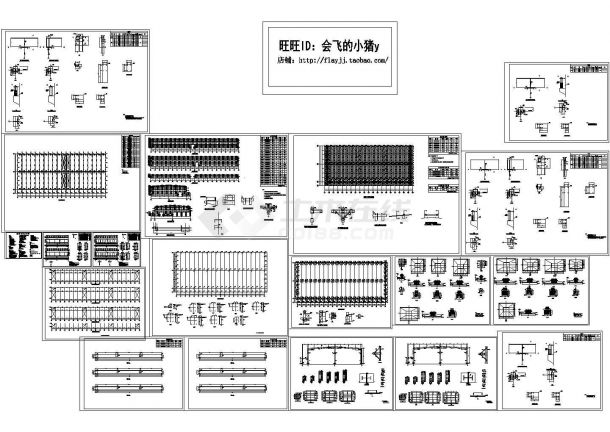 【浙江】某150x67.6m 67m总跨门式刚架带吊车钢结构厂房结构施工CAD图-图一