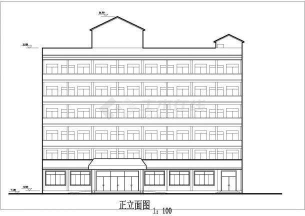 某六层宾馆建筑设计图（含设计说明）-图一