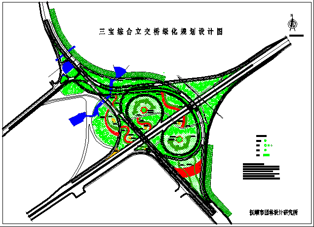某综合立交桥绿化全套园林CAD设计施工图纸