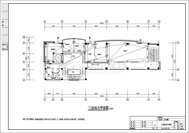 办公楼电气安装设计方案及施工全套CAD图纸-图二