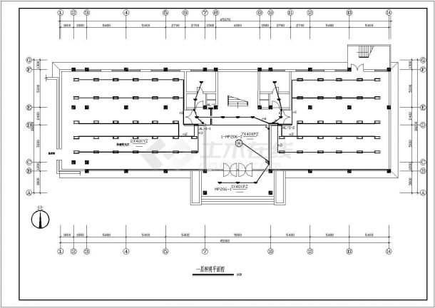 办公楼电气设计施工方案全套CAD详细图纸-图一