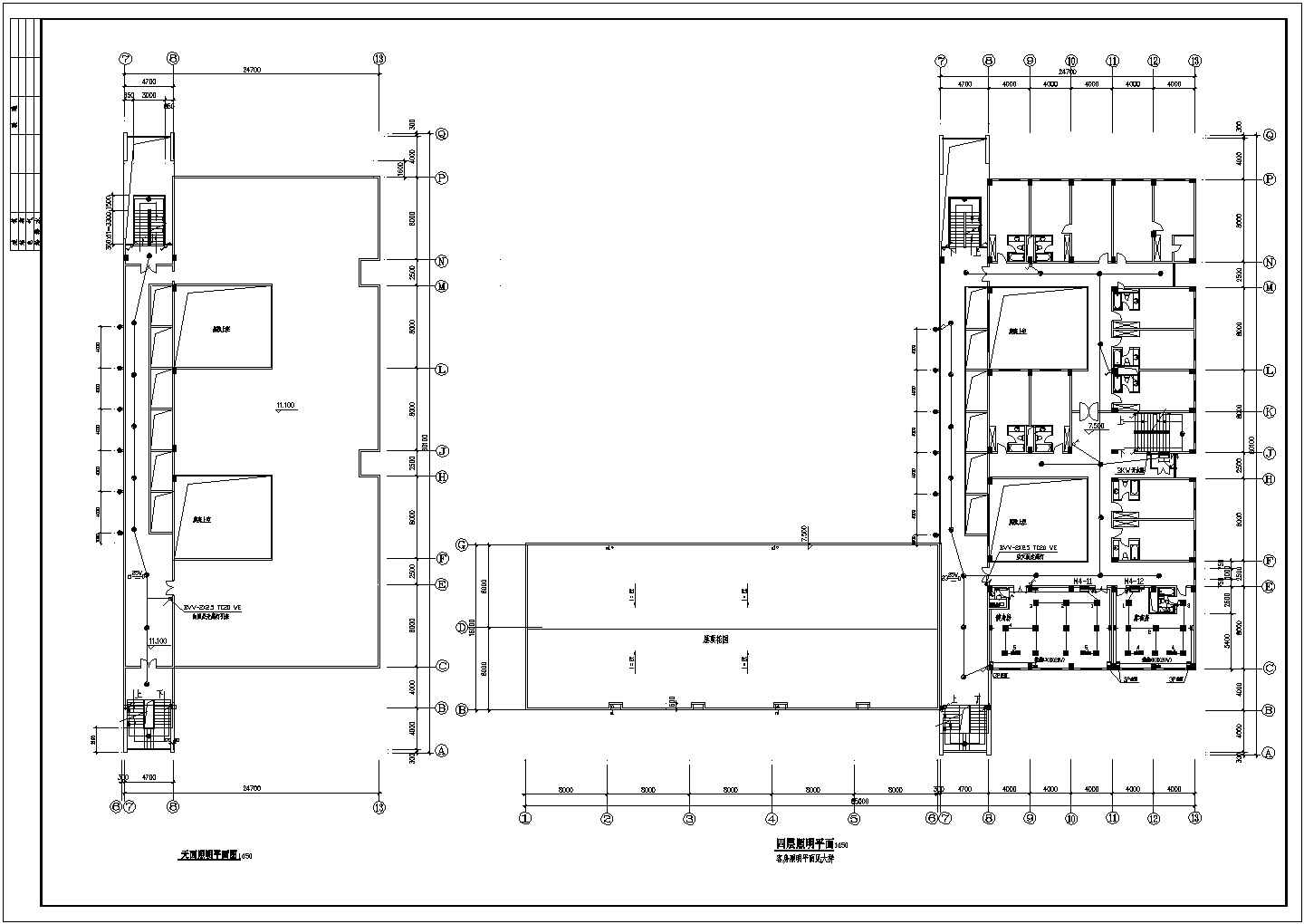 某电力调度中心大楼电气cad详细施工平面图纸全套
