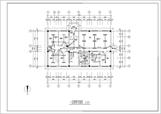 办公楼电气设计方案及施工CAD全套平面图纸-图一
