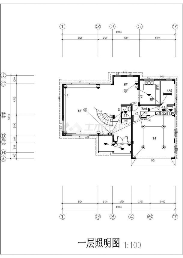 某地美式别墅电气设计CAD施工图-图一