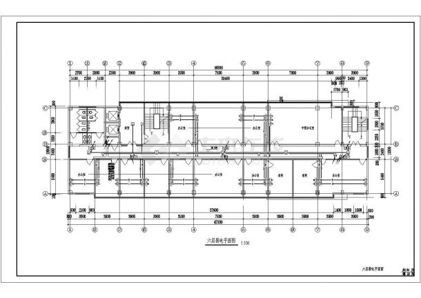 办公楼电气施工设计方案全套CAD平面图-图一