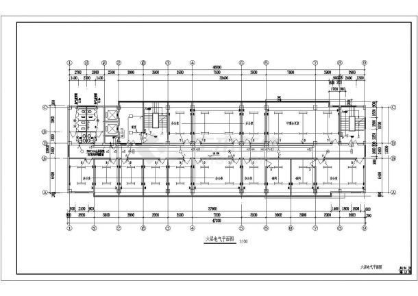 办公楼电气施工设计方案全套CAD平面图-图二