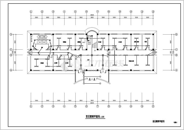 办公楼电气施工设计方案全套CAD详细图-图一
