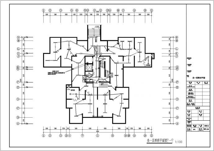 某三十三层住宅电气设计CAD施工图_图1