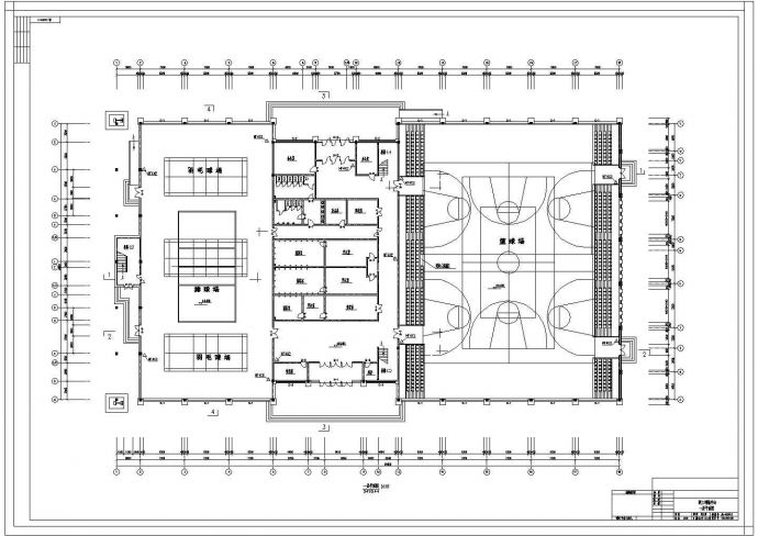 三种体育馆全套CAD施工设计图纸_图1