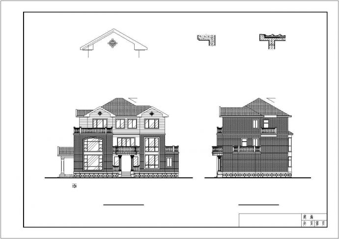 某三层框架结构别墅设计CAD图纸_图1