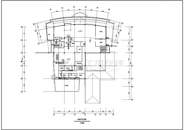 某会所中央空调cad施工方案详情图纸-图二