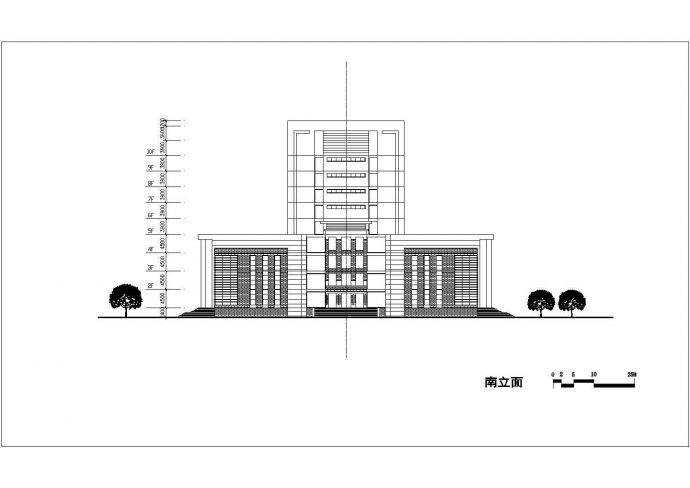 某地市政建设图书馆设计施工方案图_图1