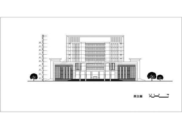 某地市政建设图书馆设计施工方案图-图二