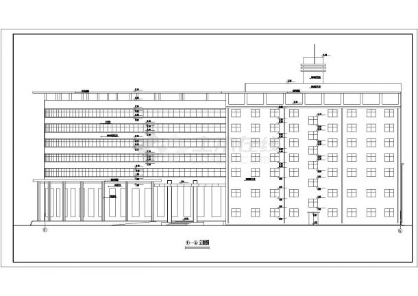 某地八层酒店建筑设计CAD全套图-图二