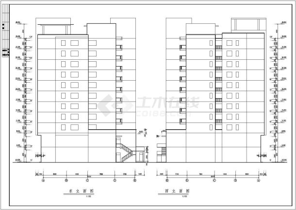 某地区板式小高层建筑设计CAD施工图纸-图一
