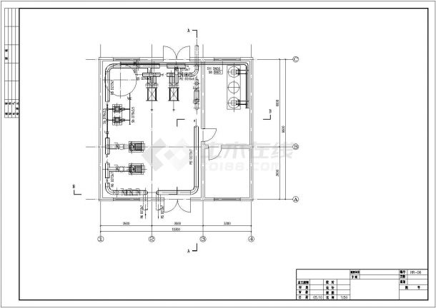 某换热站全套管道系统cad详细平面施工图-图二