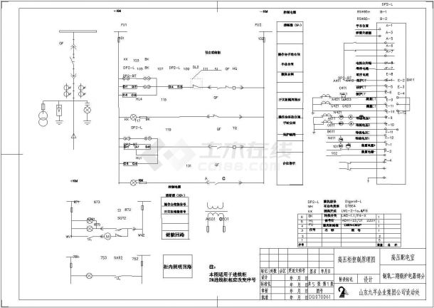 某工厂90t燃气锅炉全套电气设计CAD图纸-图二