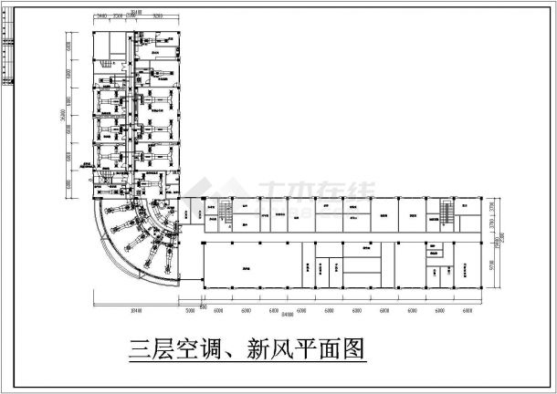 某制药厂三层办公大楼空调系统设计cad施工图-图二