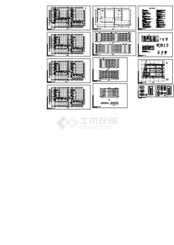 某9628平米 6层电子厂砖混宿舍楼建施CAD图纸【长75.81米 宽36米】-图一