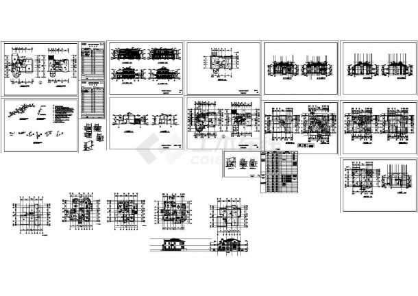 某304平方米二层B型欧式别墅CAD图纸设计-图一