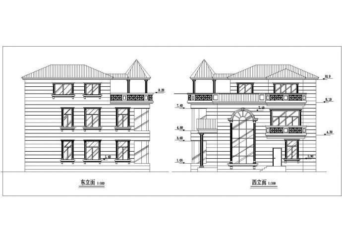 经典别墅建筑设计方案图纸（共6张）_图1