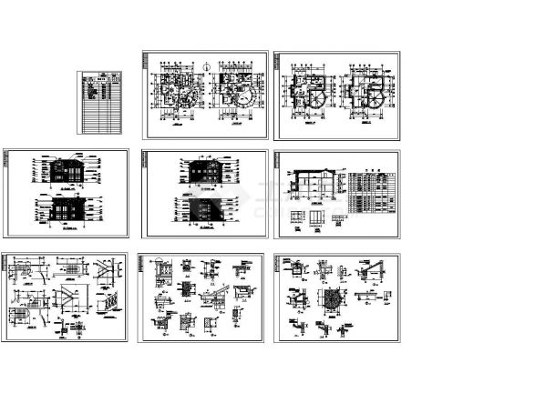 某二层欧式风格别墅CAD方案设计-图一