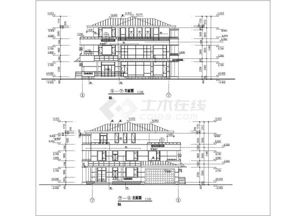 经典别墅样板建筑设计图（共5张）-图一