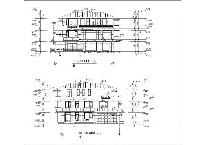经典别墅样板建筑设计图（共5张）_图1