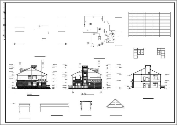 精美荷兰式别墅建筑设计图（共3张）_图1