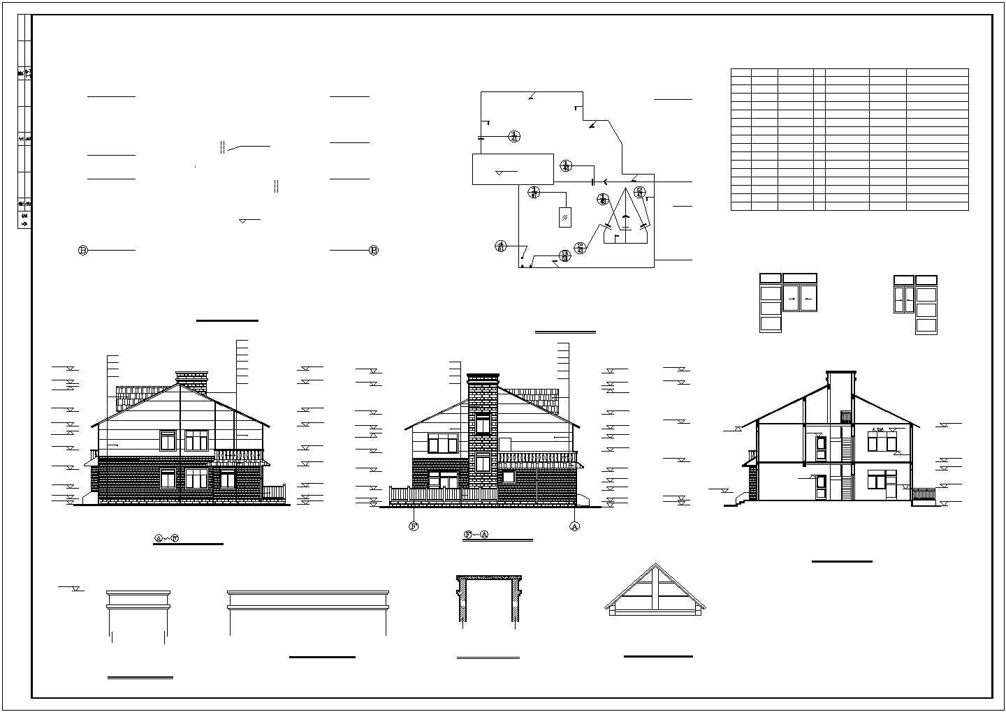 精美荷兰式别墅建筑设计图（共3张）