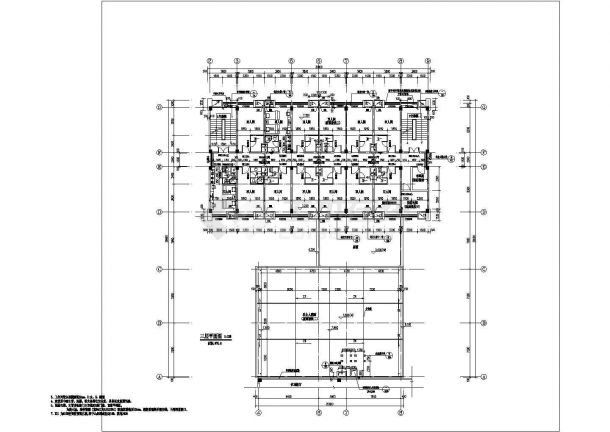 [福建]现代风格多功能职工宿舍建筑CAD施工图-图二