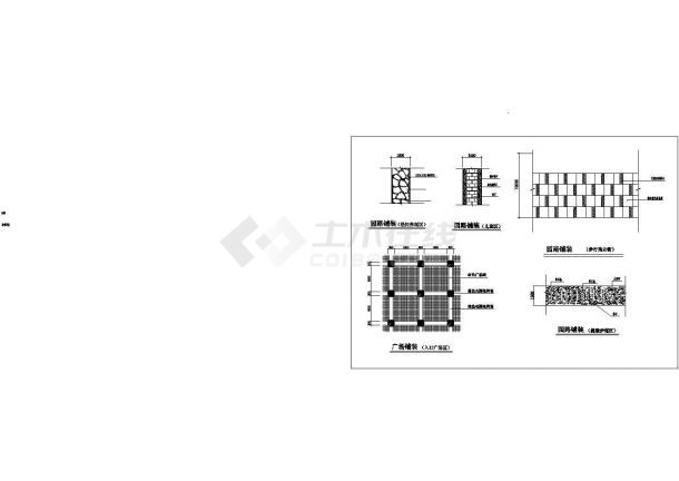 某滨河公园园路铺装设计cad施工图纸（标注详细）-图一