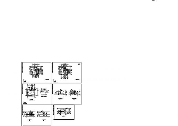 独幢别墅方案设计CAD图纸（共6张图纸）_图1